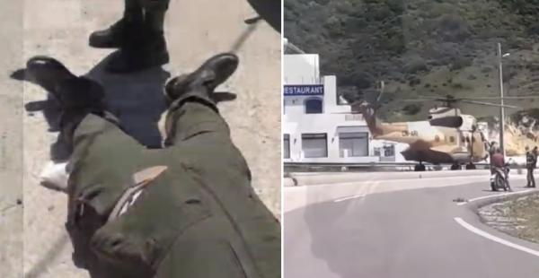 نقل قائد على متن مروحية عسكرية بعد تعرضه لاعتداء شنيع ضواحي الفنيدق (فيديو)