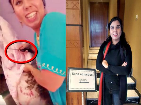 بالفيديو : محامية تخلق الحدث بالفيسبوك بفعل براعتها في " سلخ " أضحية العيد