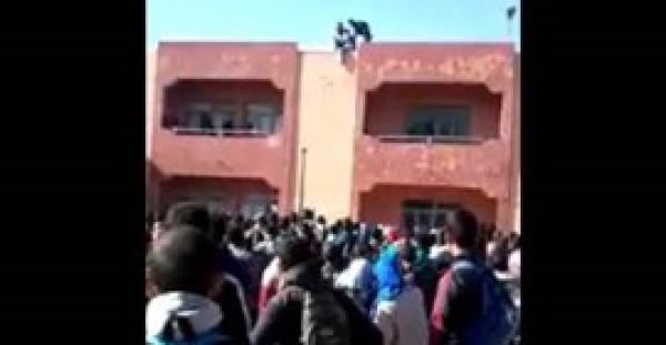 بالفيديو.. طالب يحاول الانتحار من أعلى ثانوية القدس بالشماعية