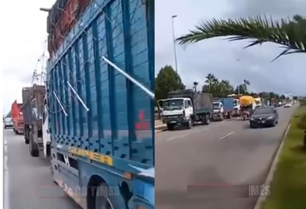 أصحاب الشاحنات يدخلون في إضراب بسبب ارتفاع اسعار المحروقات