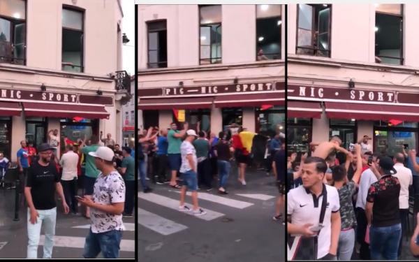 مغاربة بلجيكا يحتفلون بالانتصارعلى البرازيل