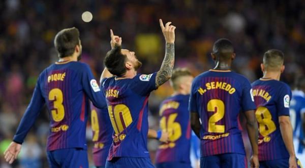 رسميا .. "هاتريك" ميسي يقود برشلونة للتتويج بلقب الليغا (فيديو)