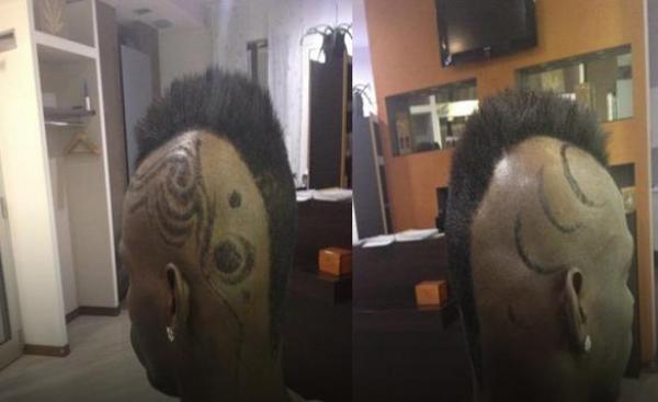 صورة : بالوتيلي يواصل خرجاته الغريبة ويرسم تنينا على رأسه!