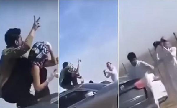 فضيحة فتاة مخمورة ترقص فوق سيارة بالسعودية