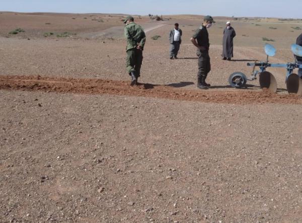 "القايد" يضطر إلى حرث ملعب باليوسفية بعد استمرار إجراء المقابلات به رغم الحجر الصحي