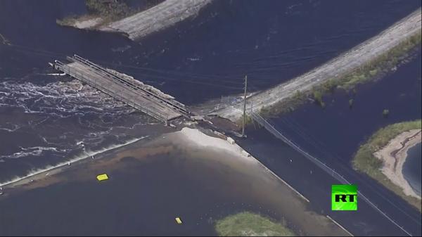 فيديو يظهر تضرر سد من الإعصار "فلورنس" في كارولينا الشمالية