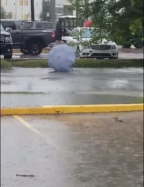 بقعة مياه تخدع المارة وتبتلعهم بولاية تكساس الأمريكية