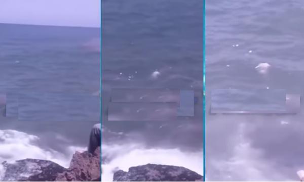 مسن جرفه البحر بشاطئ سيدي موسى بسلا وشبان يضحون بحياتهم لانقاذه