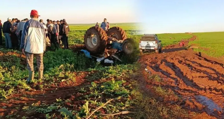 حادث مأساوي ضواحي سطات.. انقلاب جرار فلاحي يودي بحياة شخص ويخلّف جريحاً