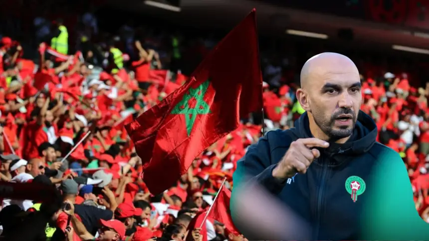 نساو علينا "البتي فور" بين الشوطين..الركراكي يوجه رسالة مثيرة لجماهير الماكلة قبل مباراة تنزانيا