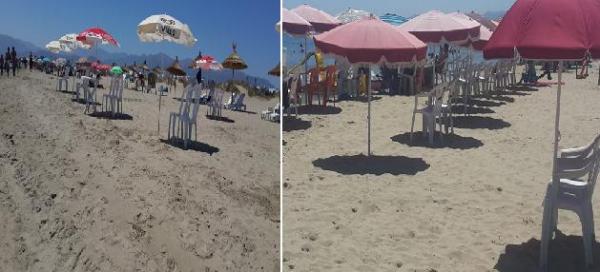 بالصور : بعد احتلال الشوارع من طرف الفراشة، شباب يحتلون الشواطئ بالمظلات و الكراسي