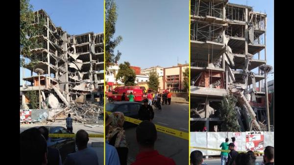 إنهيار عمارة قيد الإنشاء بالقرب من ولاية امن القنيطرة