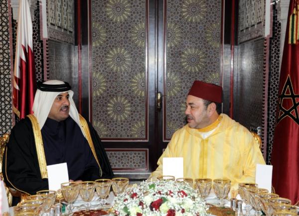 الملك محمد السادس يقيم مأدبة عشاء رسمية على شرف أمير دولة قطر
