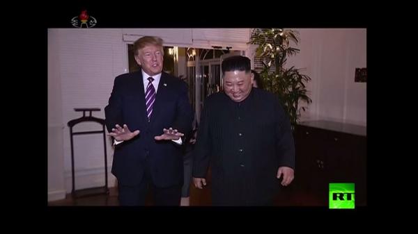 التلفزيون الكوري الشمالي يبث لقطات جديدة للقاء كيم جون أونغ مع ترامب