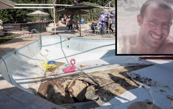 في مشهد لا يصدق.. أرضية مسبح تنشق وتبتلع شخصا متسببة في وفاته بإسرائيل (فيديو)