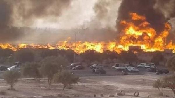 لطفك يا الله: حريق مهول جدا يستنفر سلطات آيت ملول ويثير الرعب في نفوس الساكنة (فيديو)