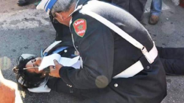 شرطية مرور تنجو من الموت بعد سحلها من طرف سائق مخالف