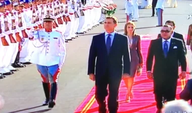 حفل استقبال رسمي بالرباط على شرف عاهلا إسبانيا الملك فيليبي السادس والملكة ليتيثيا