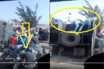 الشوهة : مواطنون يسرقون الطماطم في رمضان من شاحنة انقلبت بأكادير