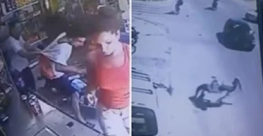 بالفيديو.. صاحب محل ينتقم من «لص» على طريقة المصارعة الحرة