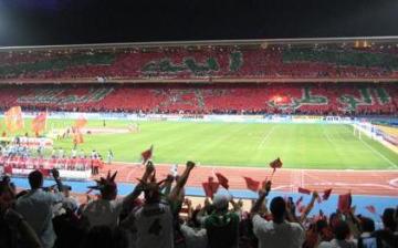تيفو مراكش و عزف النشيدين