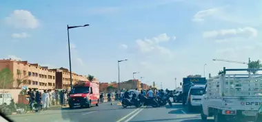 حادثة سير خطيرة بين دراجتين ناريتين بمراكش.. والحصيلة ثقيلة