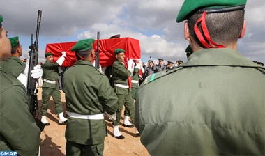 جنازة عسكرية للعسكريين المغربيين اللذين استشهدا في مهمة أممية بإفريقيا الوسطى