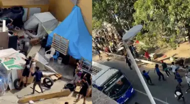 معركة حقيقية بالحجارة.. تدخل أمني عاجل لفض اشتباك عنيف بين عشرات المهاجرين السريين بسبتة