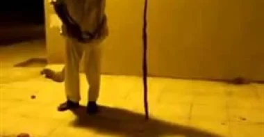 بالفيديو : مطاردة شرسة بين شباب وثعبان أسود
