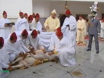 صاحب الجلالة ينحر أضحية العيد