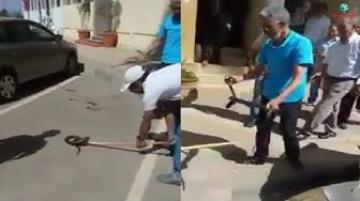 ردوا البال.. مواطن من تمارة يكتشف وجود أفعى كبيرة داخل سيارته