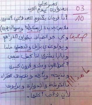 تعبير إنشائي من تلميذ يحوله الى مادة للسخرية في الفايسبوك