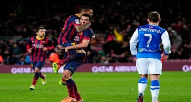 بالفيديو : برشلونة يهزم ريال سوسيداد بثنائية ويقترب من نهائي الكأس