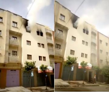 اندلاع حريق بإحدى الشقق بحي المنصور مكناس والسبب.. شارجور