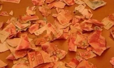 طفل صيني يمزِّق ثروة أسرته من الأوراق المالية