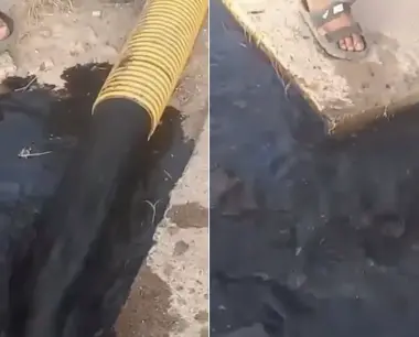 أولاد تايمة.. خروج سائل أسود برائحة النفط أثناء حفر بئر مائي يُشعل مواقع التواصل! (فيديو)
