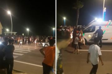لحظة القبض على  شاب حاول اختطاف أربعة أطفال في ملاهي مدينة مرتيل