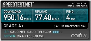 شركة الاتصالات السعودية تطلق سرعة 1 جيغا