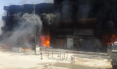 خسائر مادية كبيرة جراء حريق في مستودع لبيع المواد الغذائية بطانطان