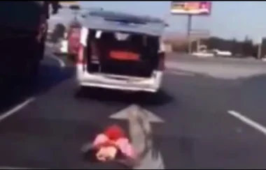 بالفيديو: لحظة سقوط طفل من موخرة السيارة دون ملاحظة السائق