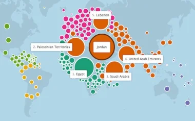 خريطة تفاعلية تظهر تواصل مستخدمي فيس بوك عبر العالم