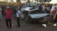 اصطدام سيارتين في حادثة سير خطيرة بالطريق الرابطة بين وجدة و جرادة