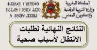 النتائج النهائية لطلبات الانتقال لأسباب صحية