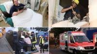 كيف حطم رجال الانقاذ الجدار لكي يخرجوا الشاب السمين وينقلوه في جرافة الى المشفى
