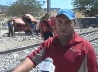 قطار يصدم شاحنة بطنجة