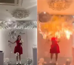 بالفيديو...عيد ميلاد مؤثرة مشهورة يتحول لكارثة