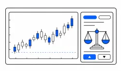 ALT TEXT: لوحة معلومات معزولة الألوان تعرض مؤشرات أسعار ورسوم بيانية للتداول