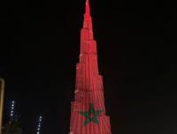 بالفيديو: برج خليفة بدبي يتزين بألوان العلم المغربي