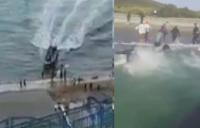 لحظة وصول “الحراكة المغاربة” الذين انطلقوا من شاطئ بليونش إلى سواحل إسبانيا (فيديو)