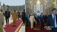 لحظة وصول الملك محمد السادس لمسجد الحسن الثاني بالدار البيضاء لأداء صلاة الجمعة